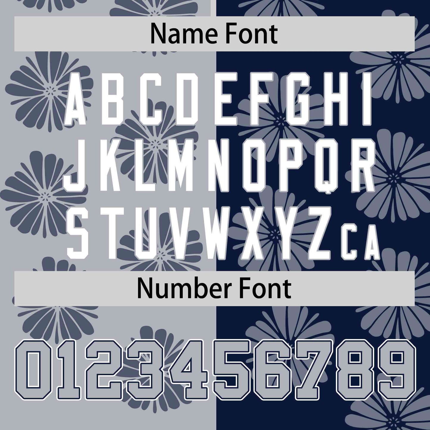 Custom Light Gray Navy Split Fashion Flower Graffiti Pattern Authentic Baseball Jersey Limited