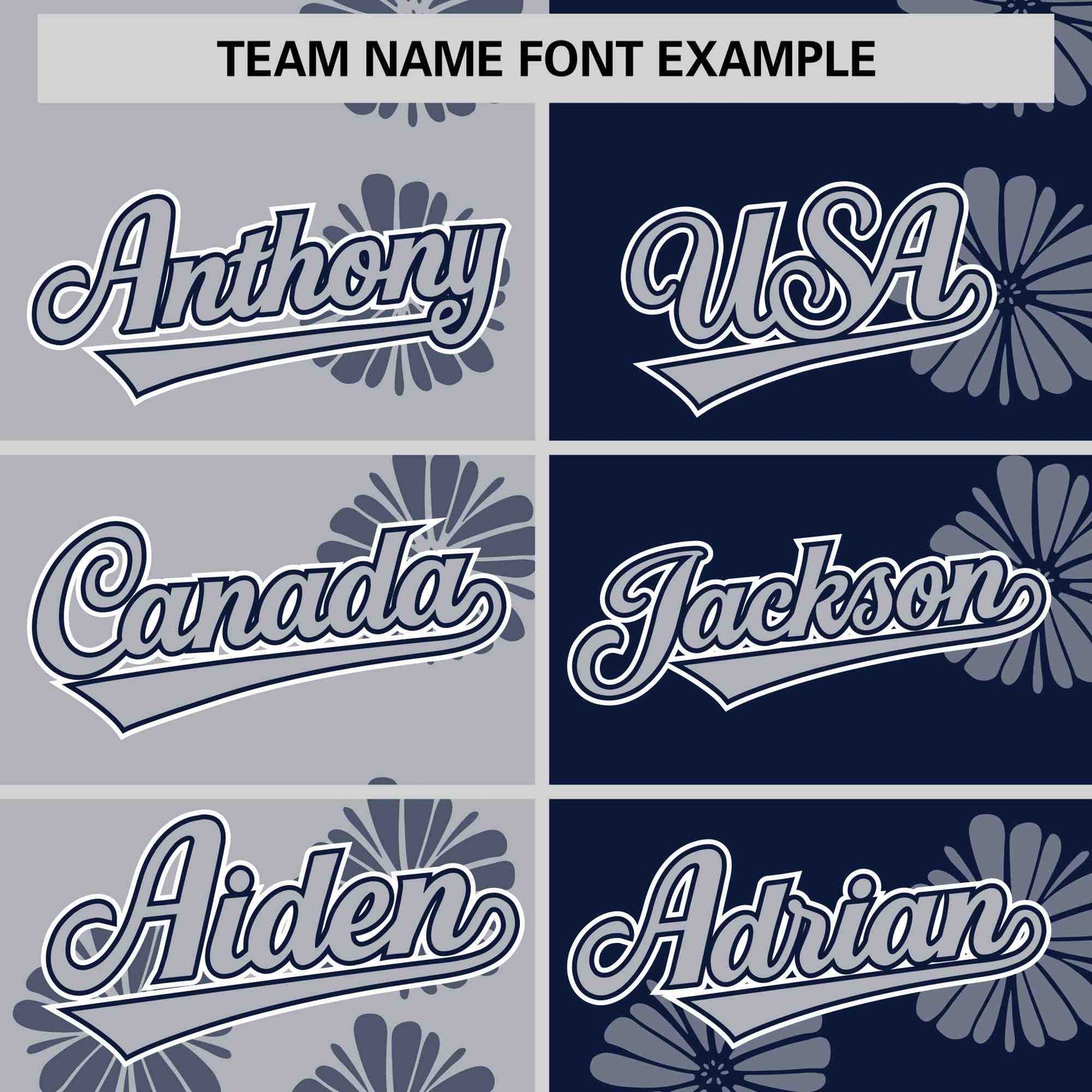 Custom Light Gray Navy Split Fashion Flower Graffiti Pattern Authentic Baseball Jersey Limited