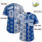 Custom Light Gray Royal Split Fashion Flower Graffiti Pattern Authentic Baseball Jersey Limited