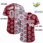 Custom Light Gray Crimson Split Fashion Flower Graffiti Pattern Authentic Baseball Jersey Limited