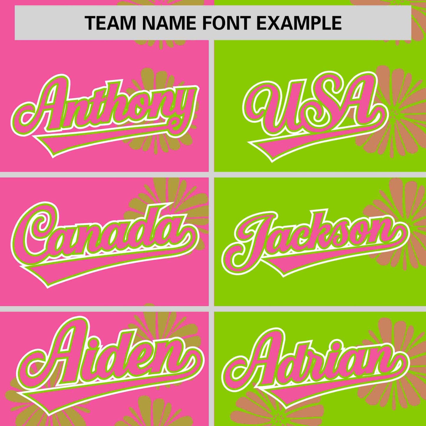 Custom Pink Neon Green Split Fashion Flower Graffiti Pattern Authentic Baseball Jersey Limited