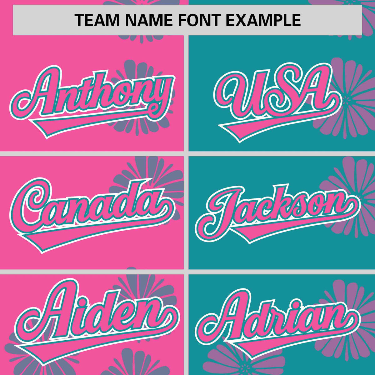 Custom Pink Aqua Split Fashion Flower Graffiti Pattern Authentic Baseball Jersey Limited