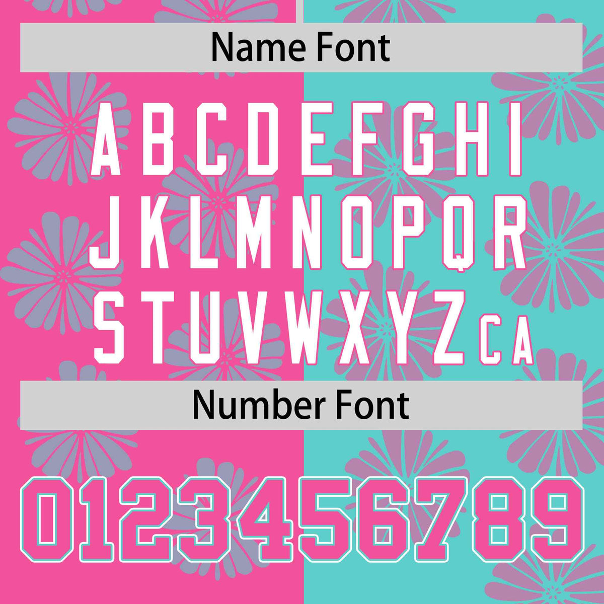 Custom Pink Aqua Split Fashion Flower Graffiti Pattern Authentic Baseball Jersey Limited