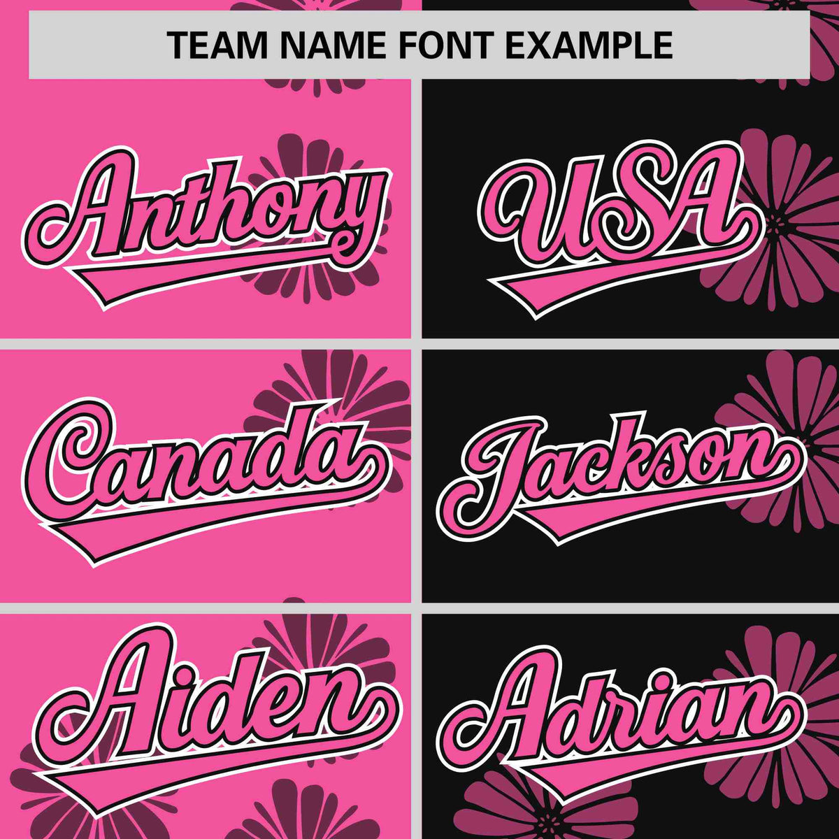 Custom Pink Black Split Fashion Flower Graffiti Pattern Authentic Baseball Jersey Limited