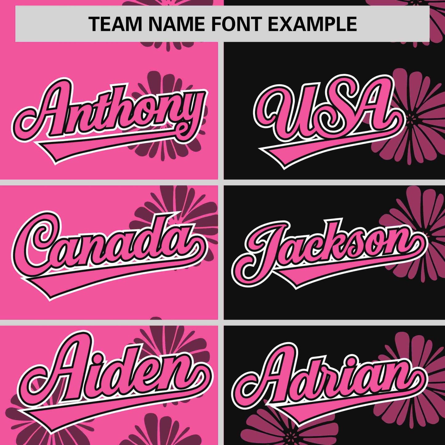 Custom Pink Black Split Fashion Flower Graffiti Pattern Authentic Baseball Jersey Limited