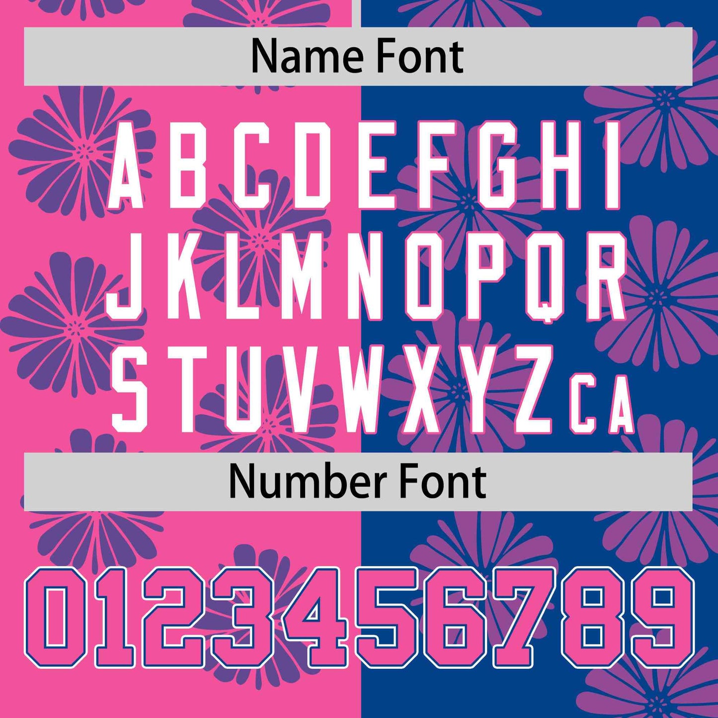 Custom Pink Royal Split Fashion Flower Graffiti Pattern Authentic Baseball Jersey Limited