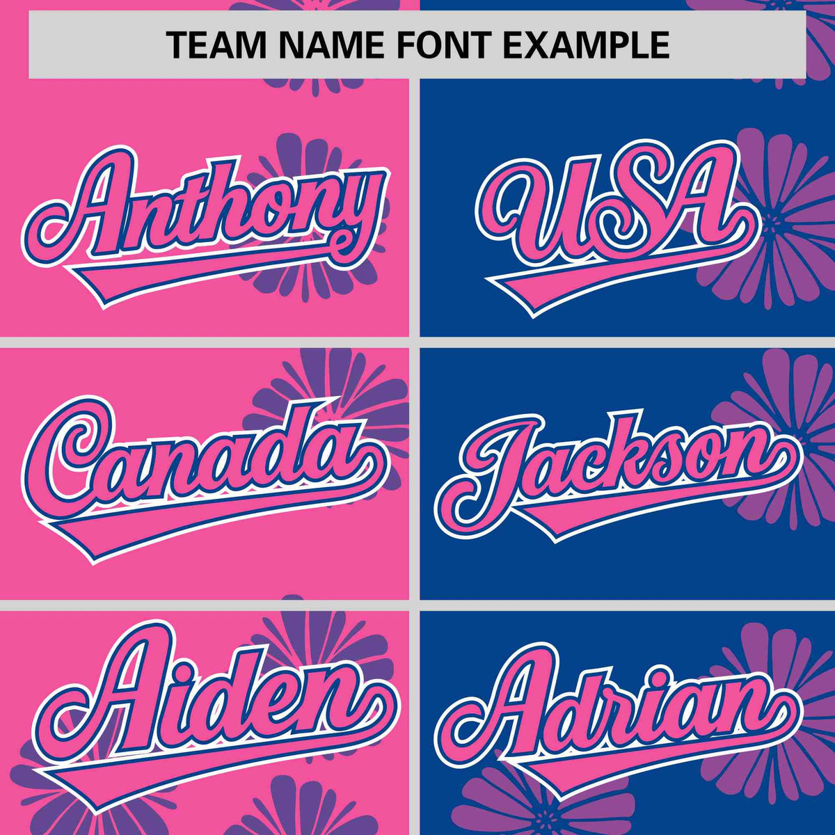 Custom Pink Royal Split Fashion Flower Graffiti Pattern Authentic Baseball Jersey Limited