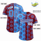 Custom Powder Blue Crimson Split Fashion Flower Graffiti Pattern Authentic Baseball Jersey Limited