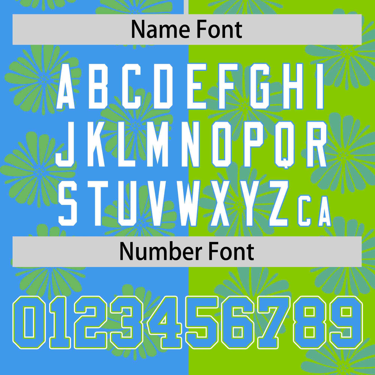 Custom Powder Blue Neon Green Split Fashion Flower Graffiti Pattern Authentic Baseball Jersey Limited