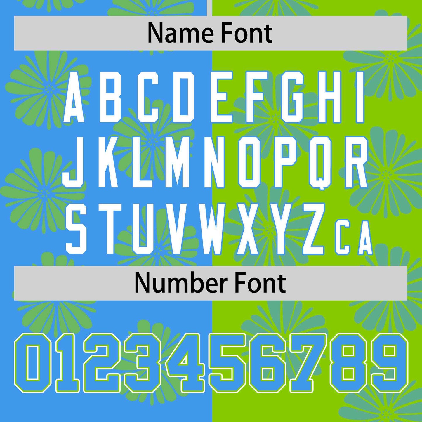 Custom Powder Blue Neon Green Split Fashion Flower Graffiti Pattern Authentic Baseball Jersey Limited