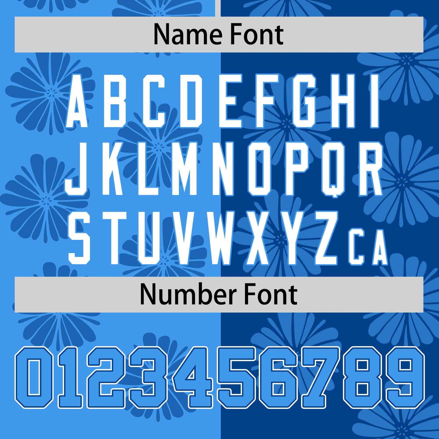 Custom Powder Blue Royal Split Fashion Flower Graffiti Pattern Authentic Baseball Jersey Limited