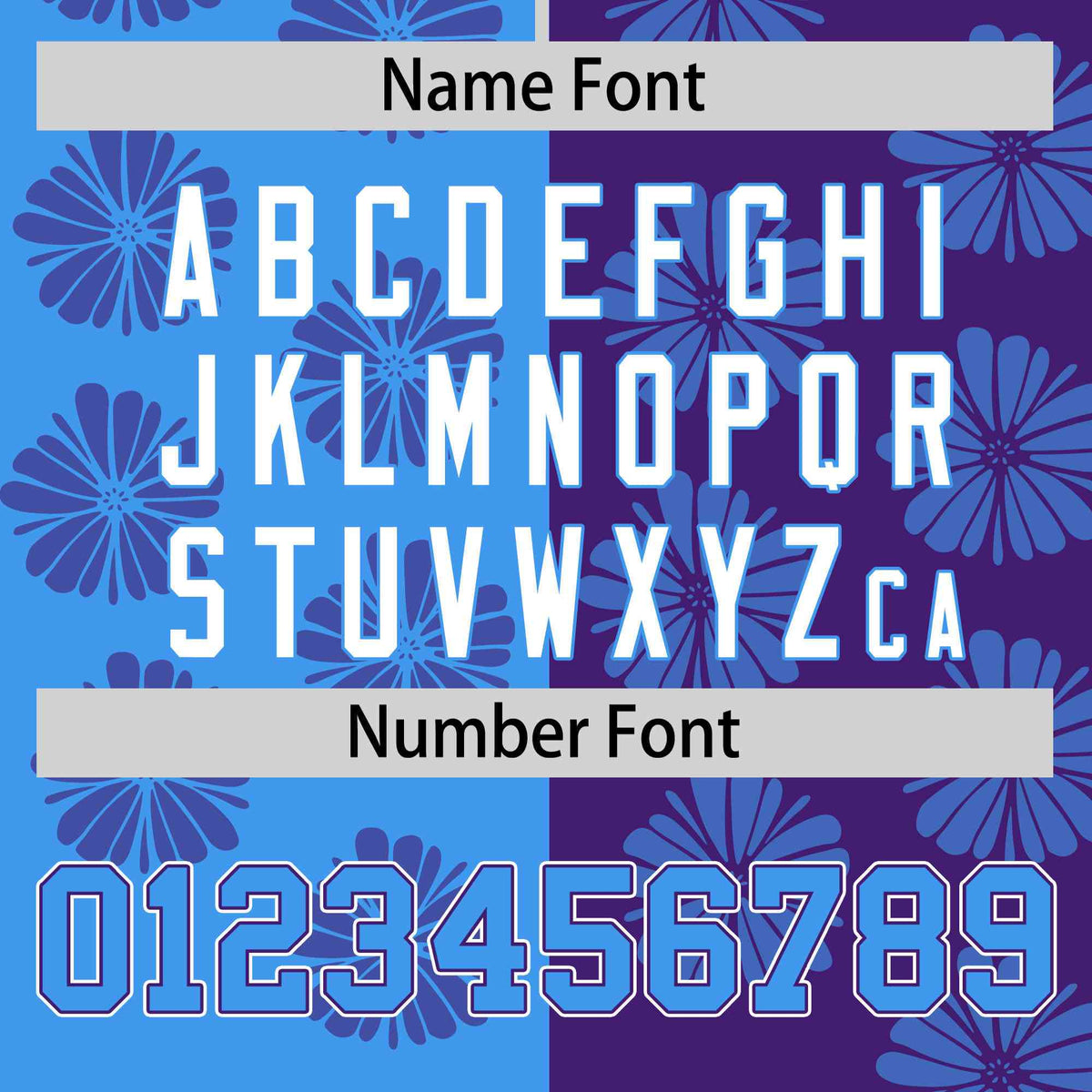 Custom Powder Blue Purple Split Fashion Flower Graffiti Pattern Authentic Baseball Jersey Limited