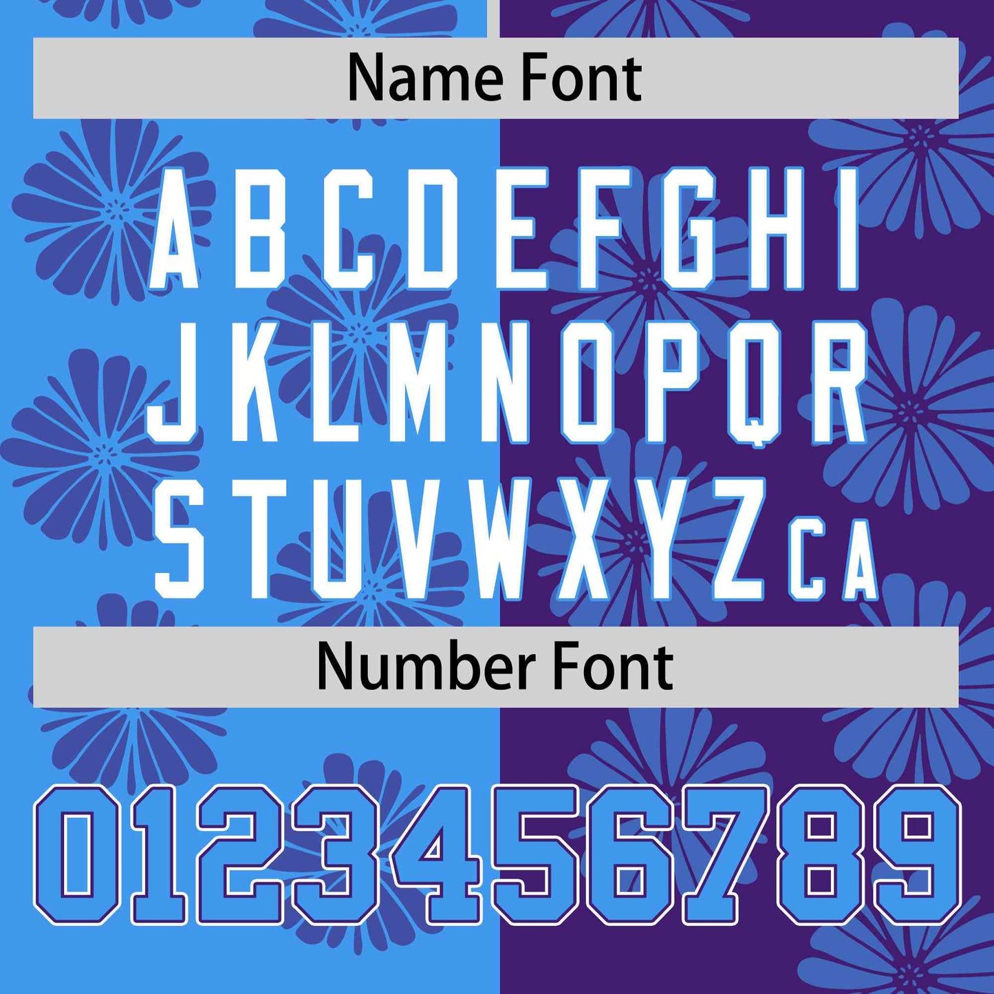 Custom Powder Blue Purple Split Fashion Flower Graffiti Pattern Authentic Baseball Jersey Limited