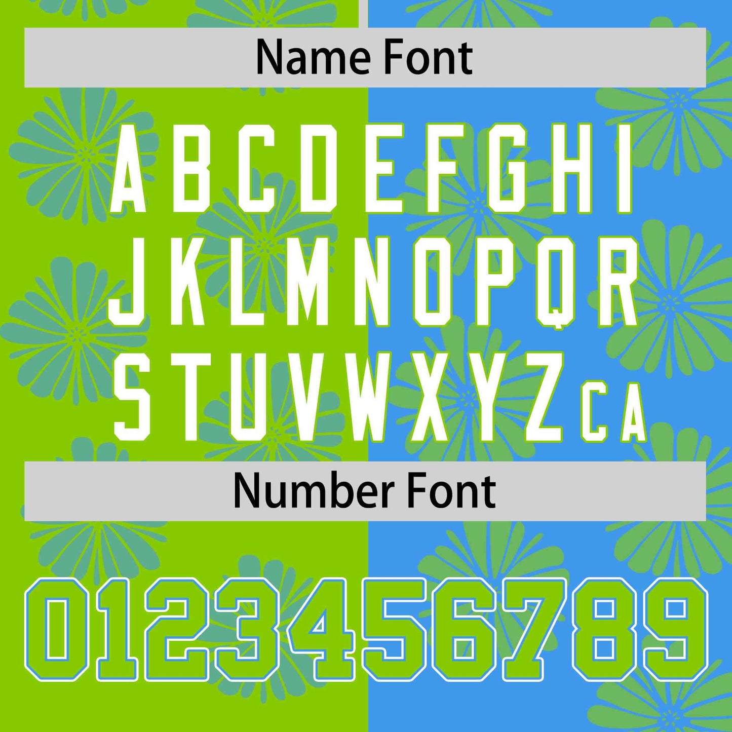 Custom Neon Green Powder Blue Split Fashion Flower Graffiti Pattern Authentic Baseball Jersey Limited