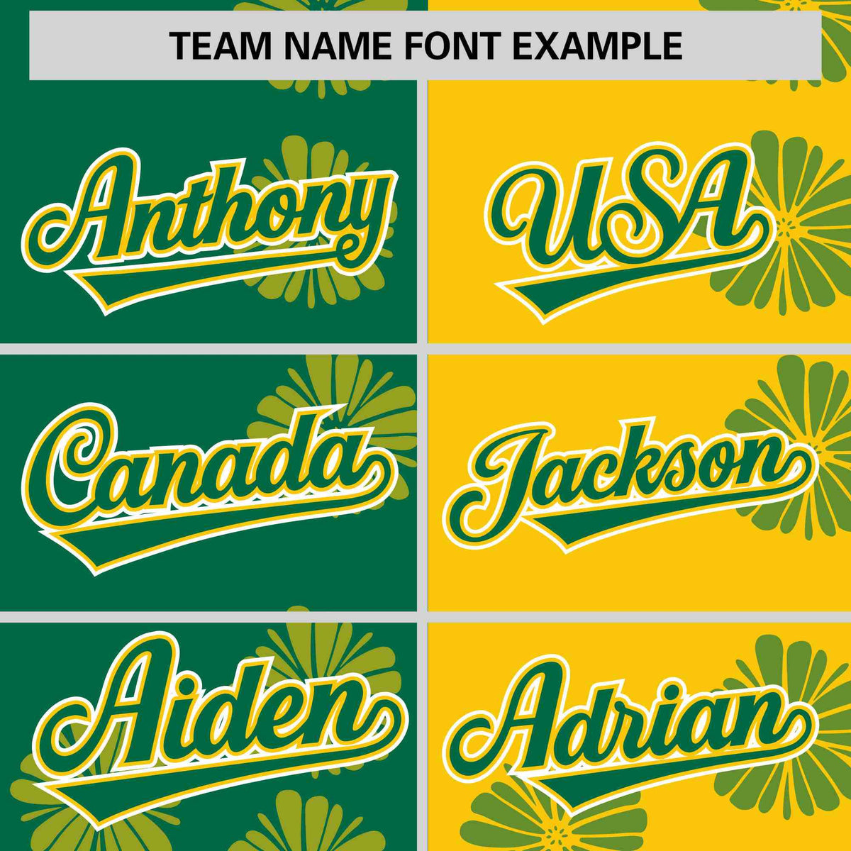 Custom Kelly Green Gold Split Fashion Flower Graffiti Pattern Authentic Baseball Jersey Limited