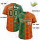 Custom Kelly Green Orange Split Fashion Flower Graffiti Pattern Authentic Baseball Jersey Limited
