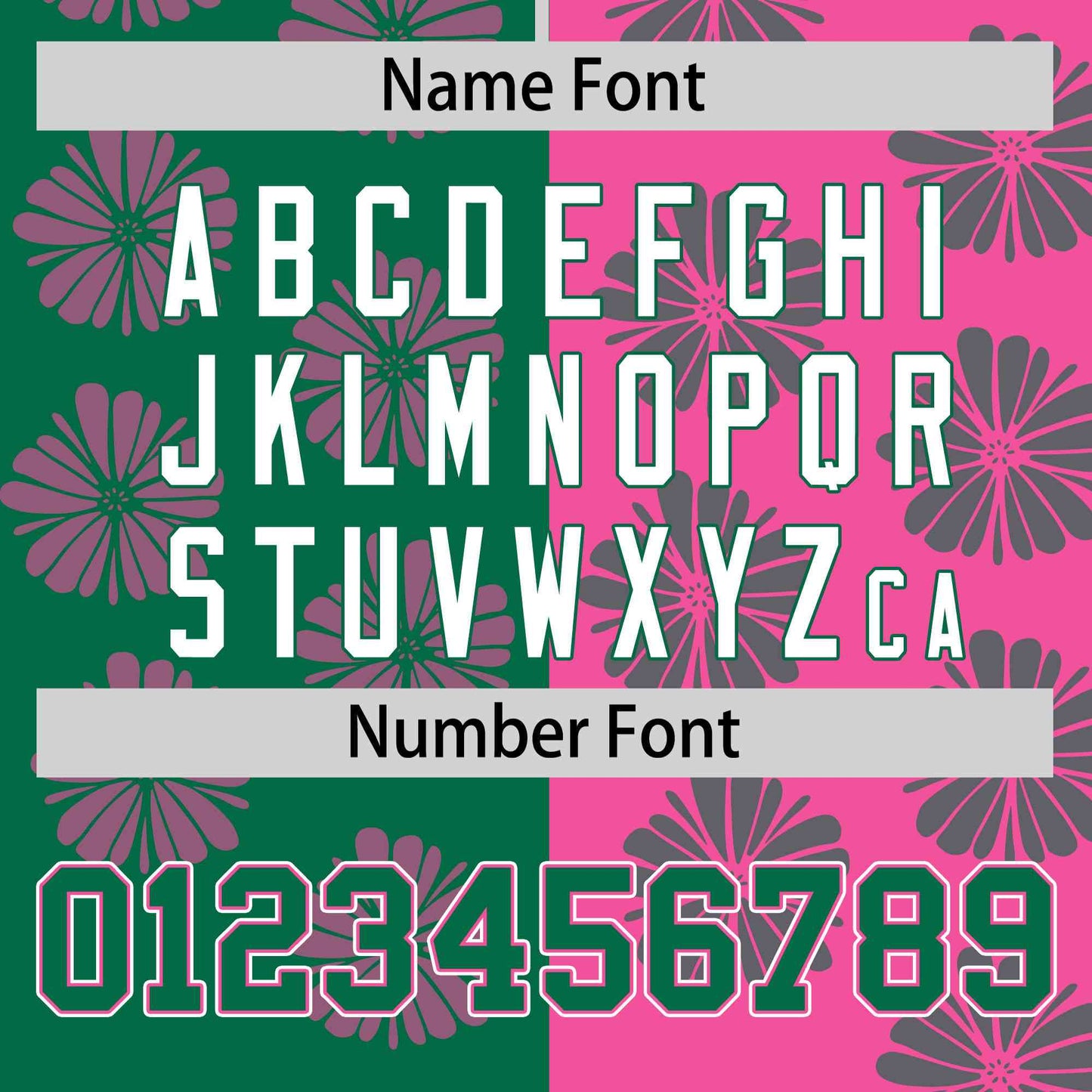 Custom Kelly Green Pink Split Fashion Flower Graffiti Pattern Authentic Baseball Jersey Limited