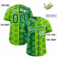 Custom Kelly Green Neon Green Split Fashion Flower Graffiti Pattern Authentic Baseball Jersey Limited