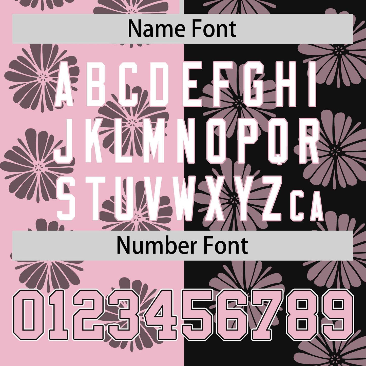 Custom Light Pink Black Split Fashion Flower Graffiti Pattern Authentic Baseball Jersey Limited