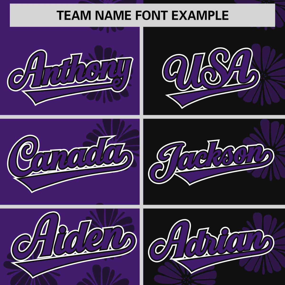 Custom Purple Black Split Fashion Flower Graffiti Pattern Authentic Baseball Jersey Limited