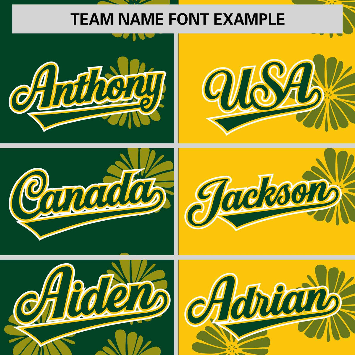 Custom Green Gold Split Fashion Flower Graffiti Pattern Authentic Baseball Jersey Limited