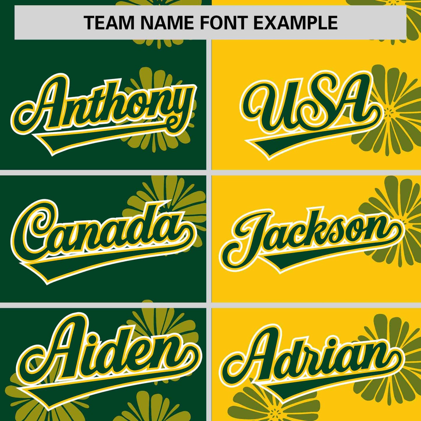 Custom Green Gold Split Fashion Flower Graffiti Pattern Authentic Baseball Jersey Limited