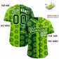 Custom Green Neon Green Split Fashion Flower Graffiti Pattern Authentic Baseball Jersey Limited