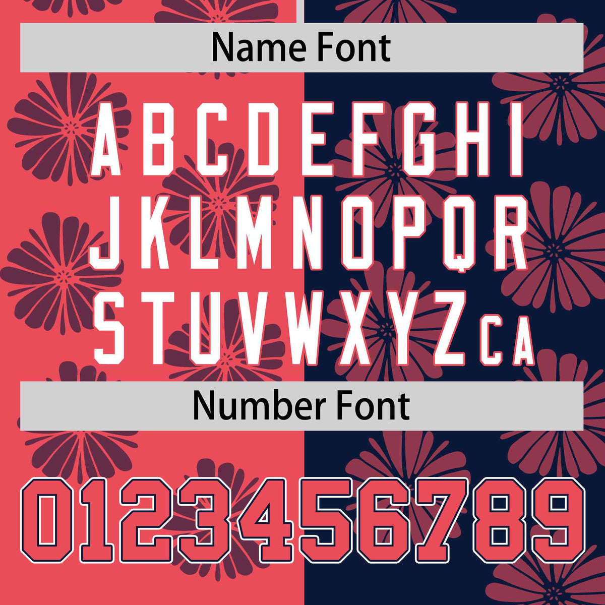 Custom Light Red Navy Split Fashion Flower Graffiti Pattern Authentic Baseball Jersey Limited