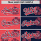 Custom Light Red Navy Split Fashion Flower Graffiti Pattern Authentic Baseball Jersey Limited