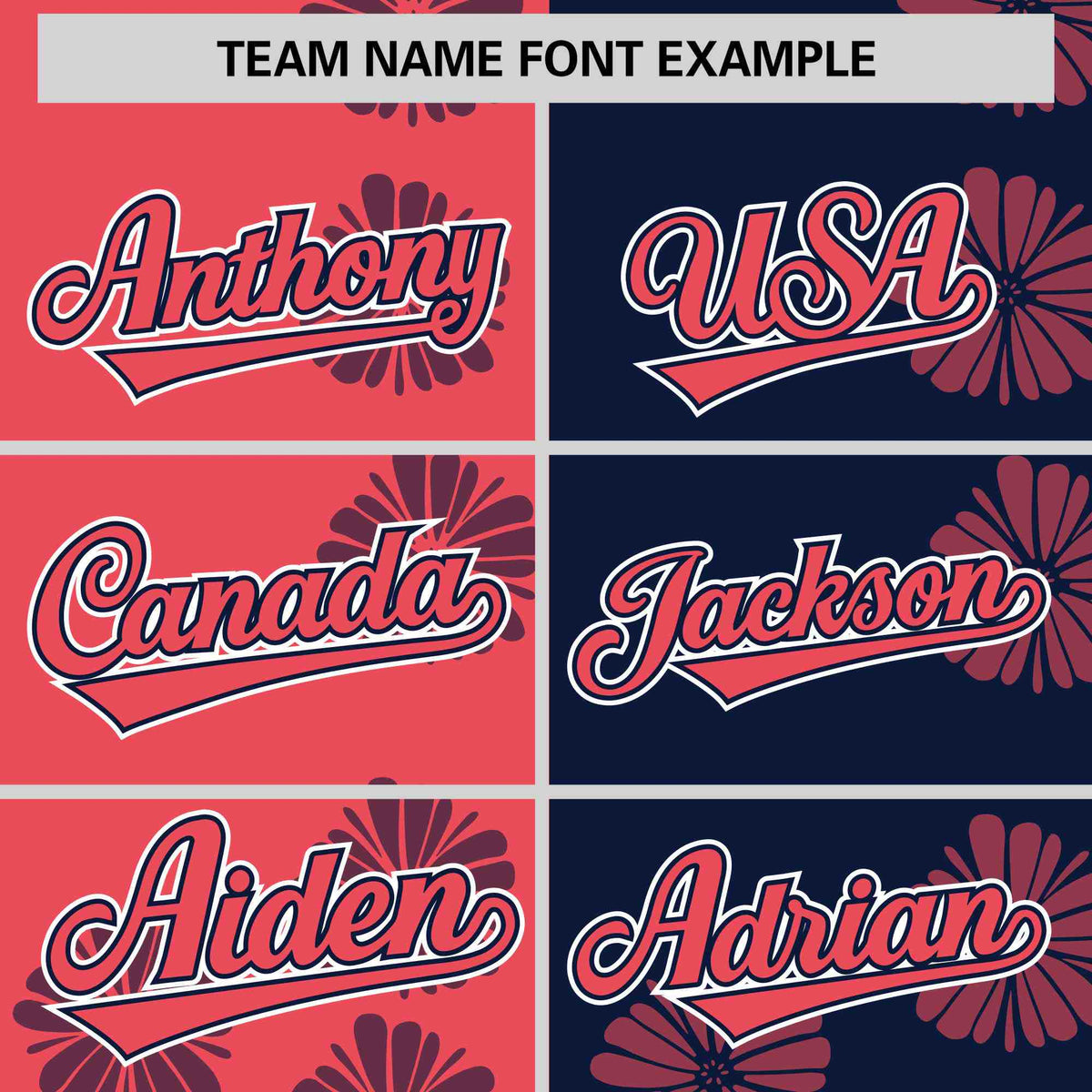 Custom Light Red Navy Split Fashion Flower Graffiti Pattern Authentic Baseball Jersey Limited