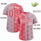 Custom Light Red Light Gray Split Fashion Flower Graffiti Pattern Authentic Baseball Jersey Limited