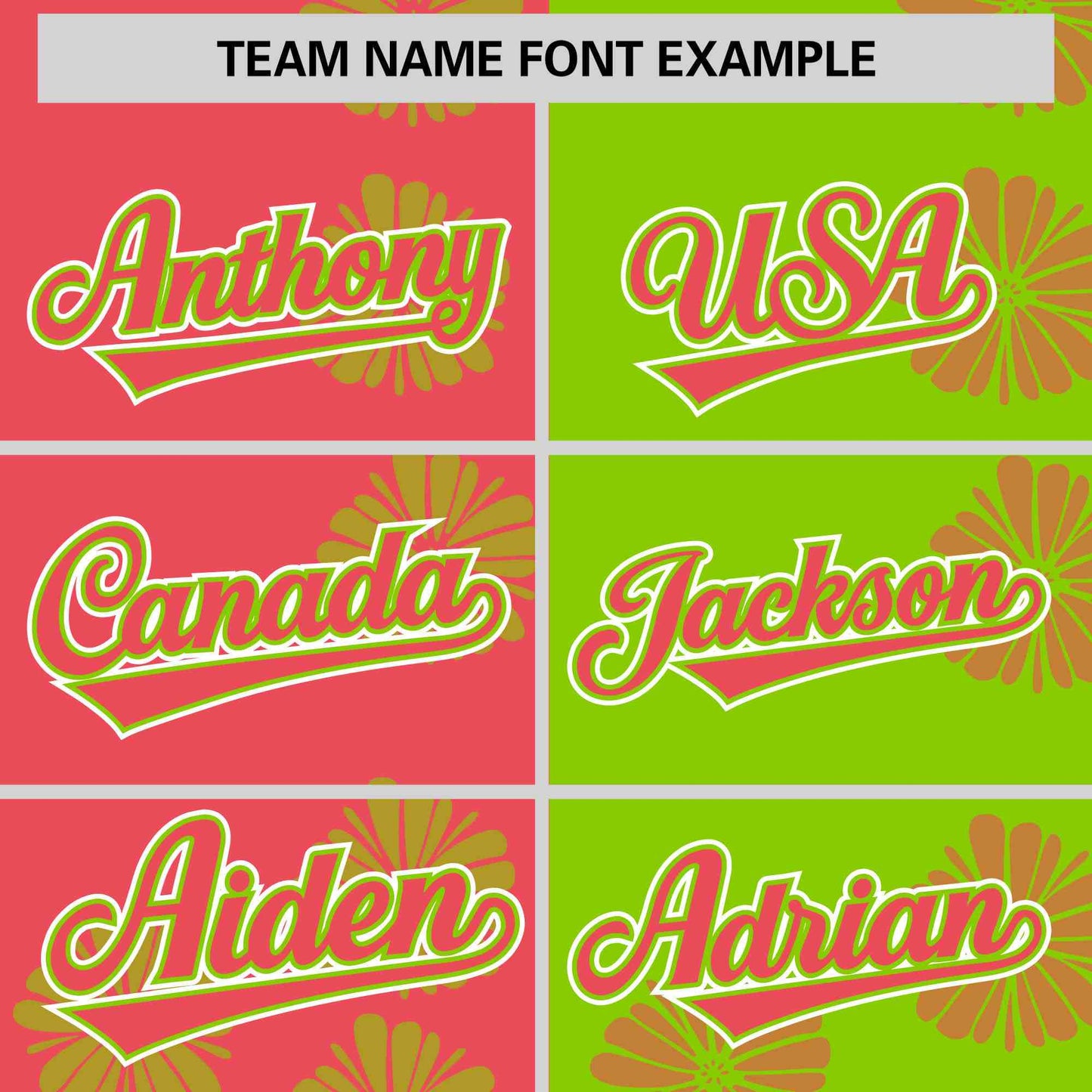 Custom Light Red Neon Green Split Fashion Flower Graffiti Pattern Authentic Baseball Jersey Limited