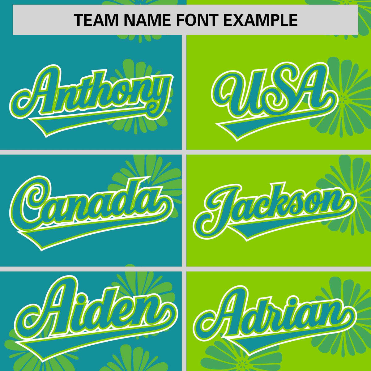 Custom Aqua Neon Green Split Fashion Flower Graffiti Pattern Authentic Baseball Jersey Limited