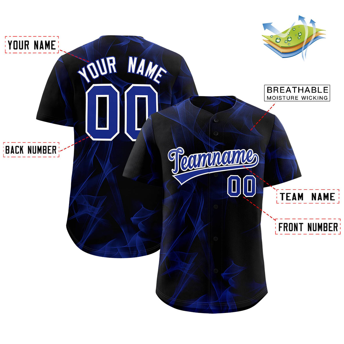 Custom Black Fumes Graffiti Pattern Authentic Baseball Jersey Limited