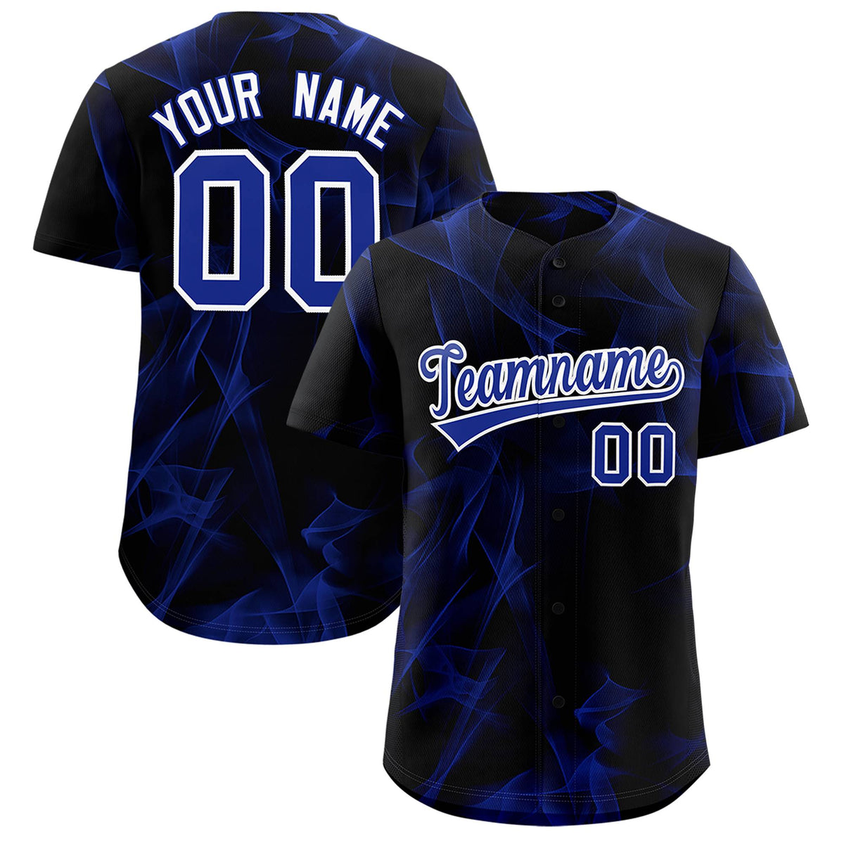 Custom Black Fumes Graffiti Pattern Authentic Baseball Jersey