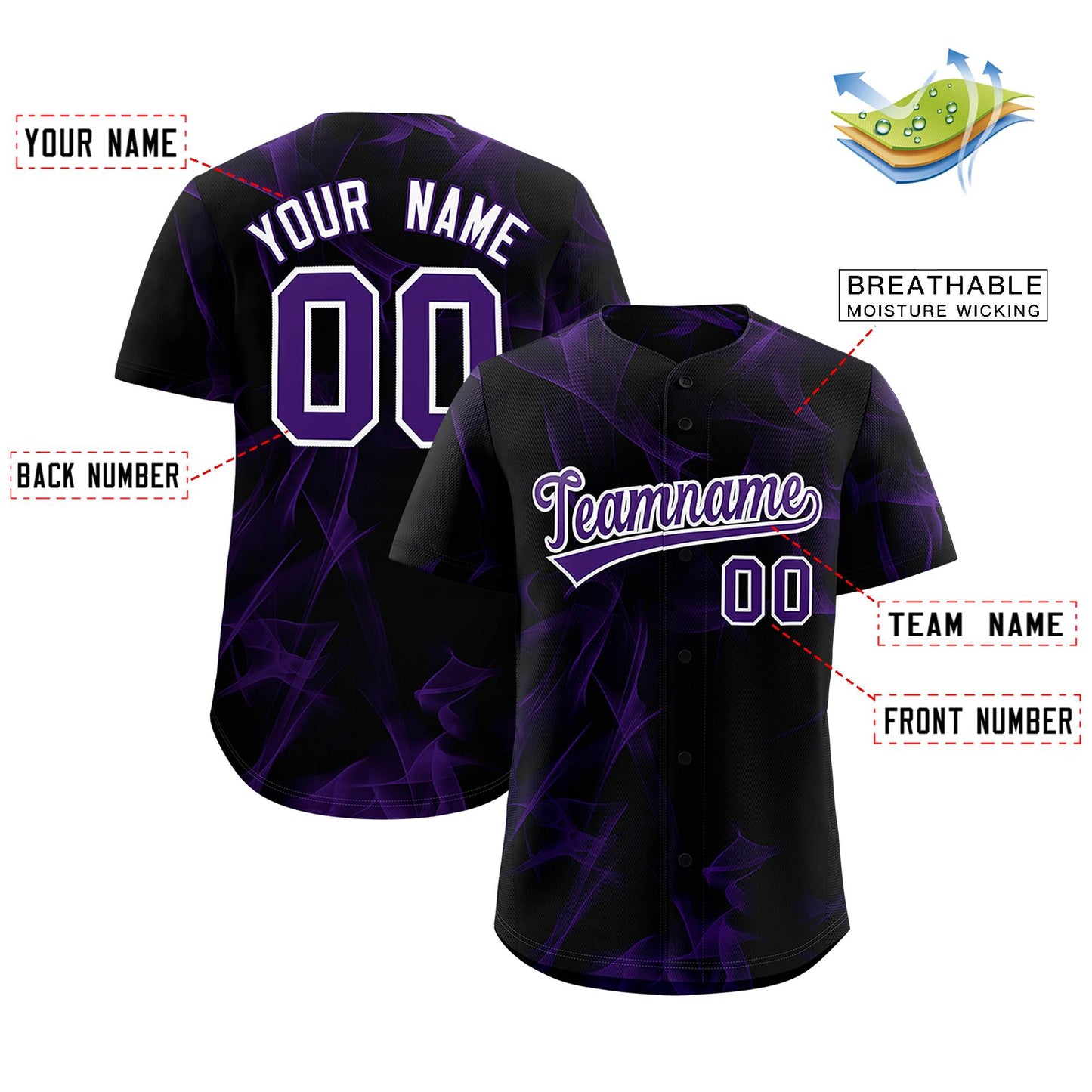 Custom Black Fumes Graffiti Pattern Authentic Baseball Jersey Limited