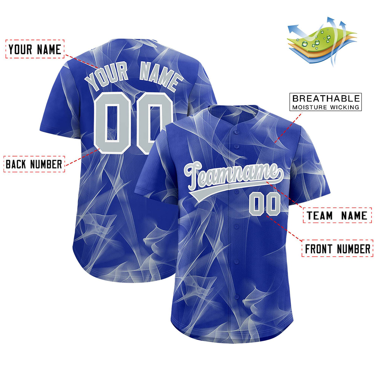 Custom Royal Fumes Graffiti Pattern Authentic Baseball Jersey Limited
