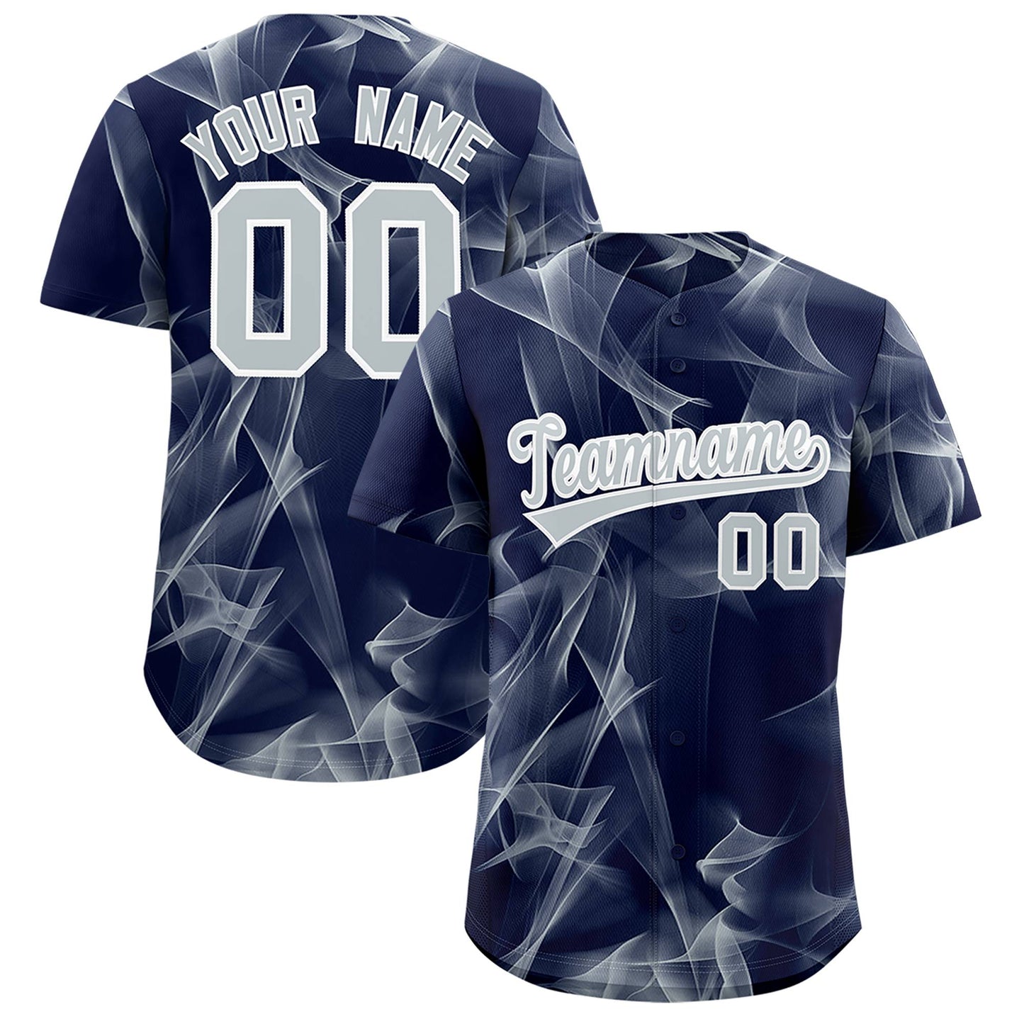 Custom Navy Fumes Graffiti Pattern Authentic Baseball Jersey