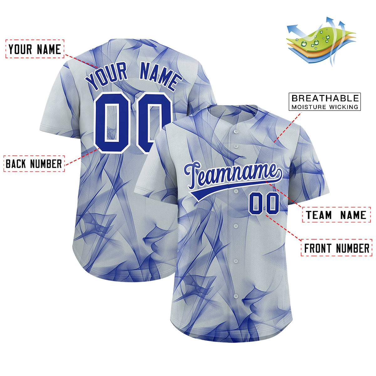 Custom Silver Fumes Graffiti Pattern Authentic Baseball Jersey Limited