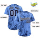 Custom Light Blue Fumes Graffiti Pattern Authentic Baseball Jersey Limited