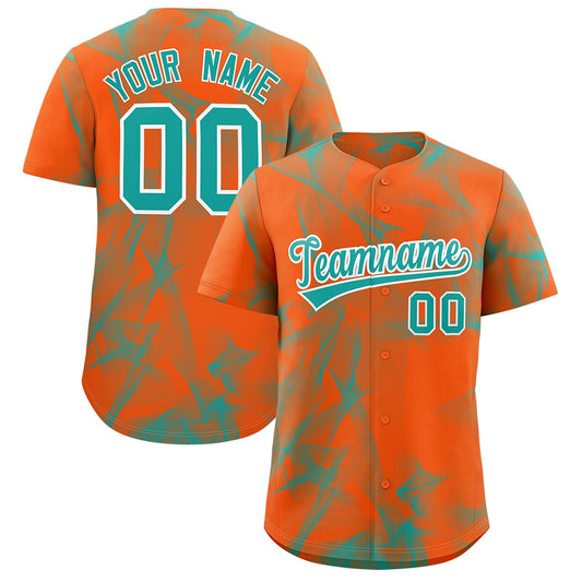Custom Orange Fumes Graffiti Pattern Authentic Baseball Jersey
