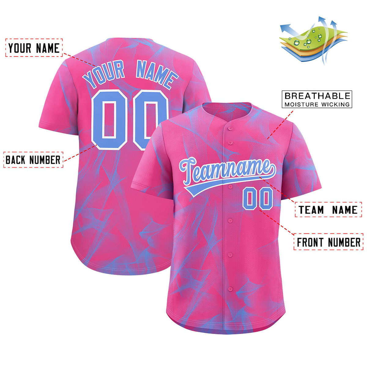 Custom Pink Fumes Graffiti Pattern Authentic Baseball Jersey Limited