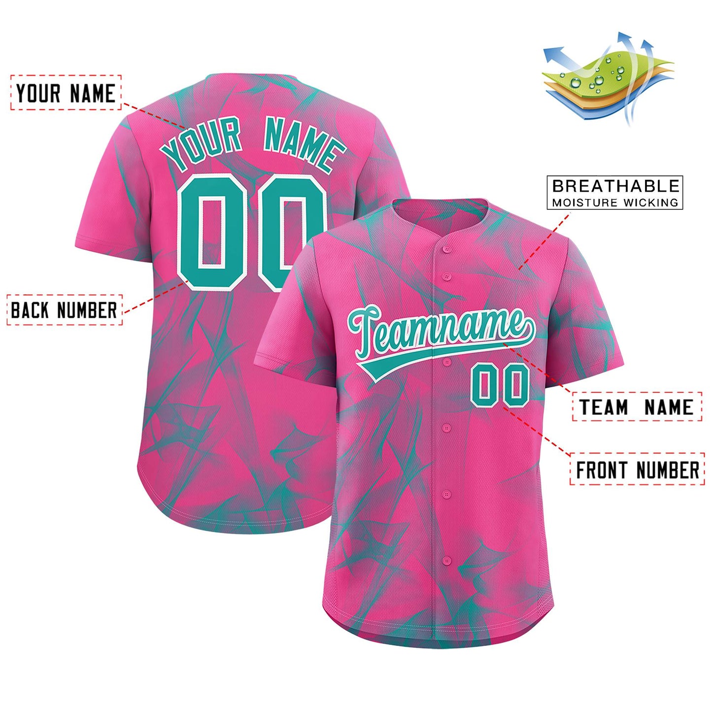 Custom Pink Fumes Graffiti Pattern Authentic Baseball Jersey Limited