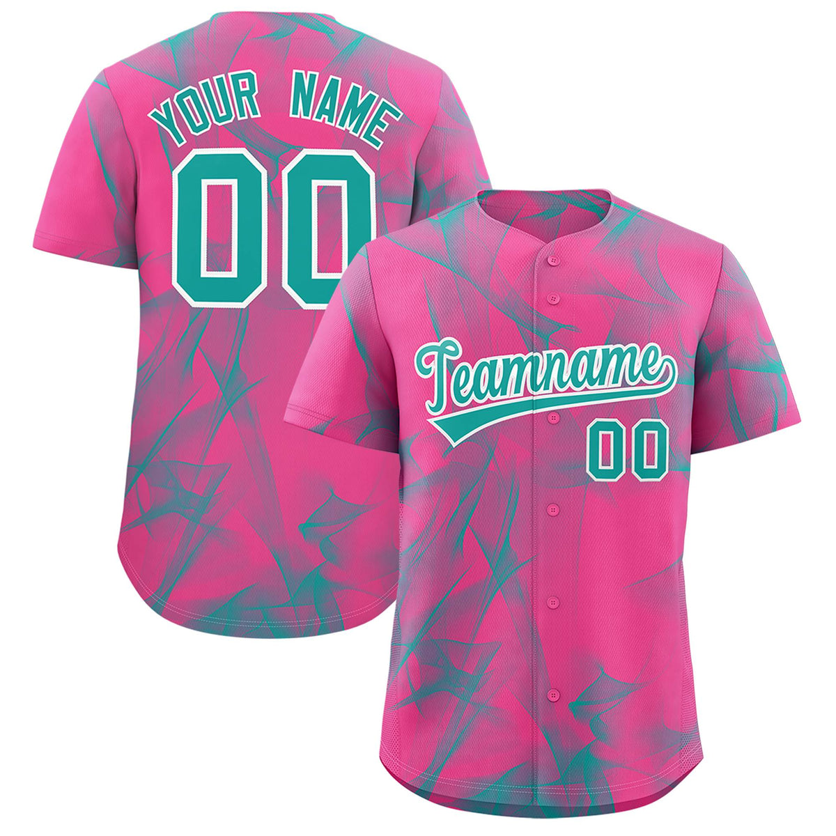 Custom Pink Fumes Graffiti Pattern Authentic Baseball Jersey