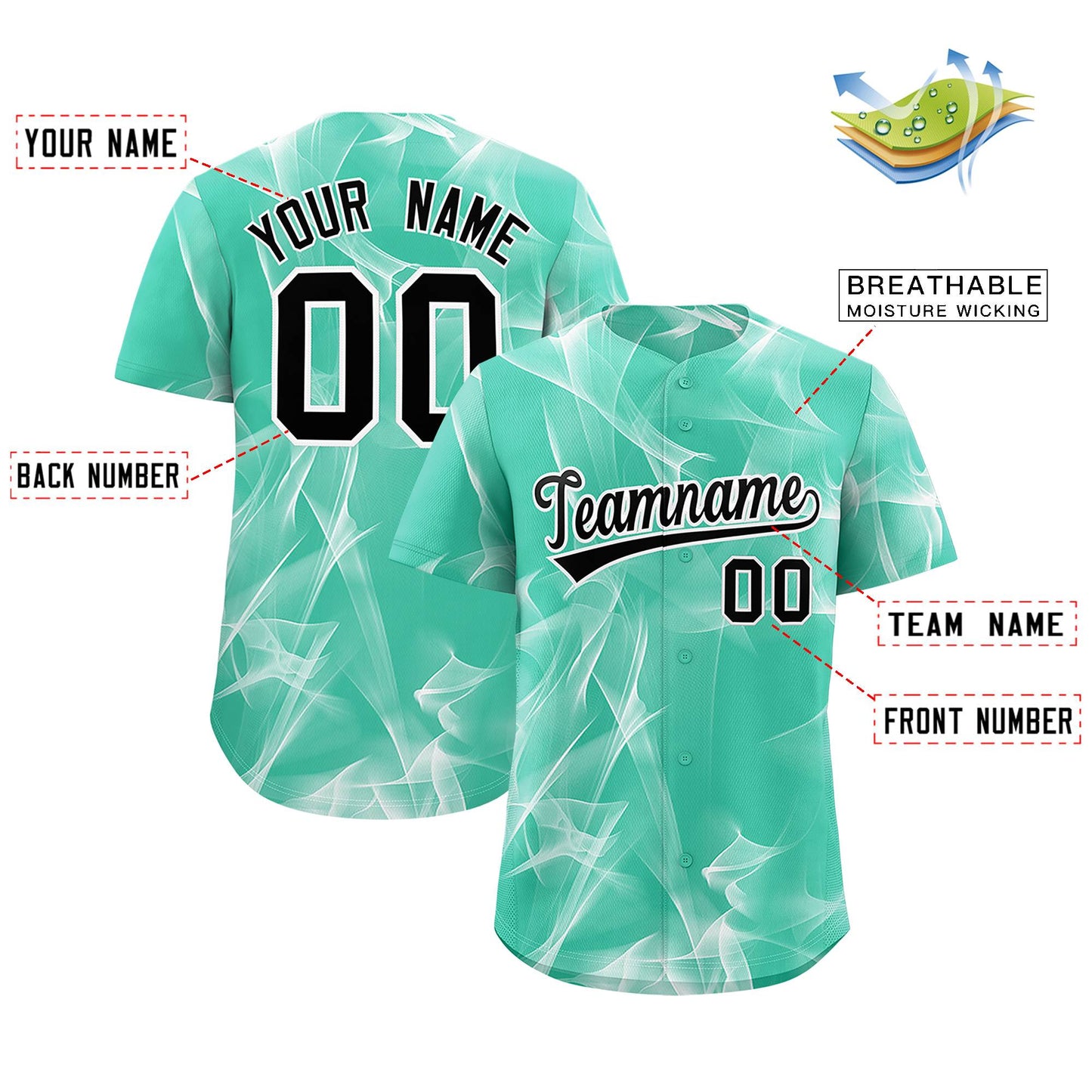 Custom Bright Green Fumes Graffiti Pattern Authentic Baseball Jersey Limited