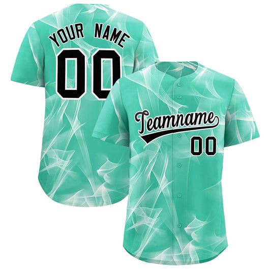 Custom Bright Green Fumes Graffiti Pattern Authentic Baseball Jersey