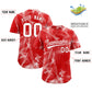 Custom Red Fumes Graffiti Pattern Authentic Baseball Jersey Limited