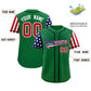 Custom Kelly Green American Flag Design Personalized Baseball Jersey Limited