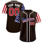 Custom Brown American Flag Design Personalized Baseball Jersey