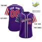 Custom Purple American Flag Design Personalized Baseball Jersey Limited